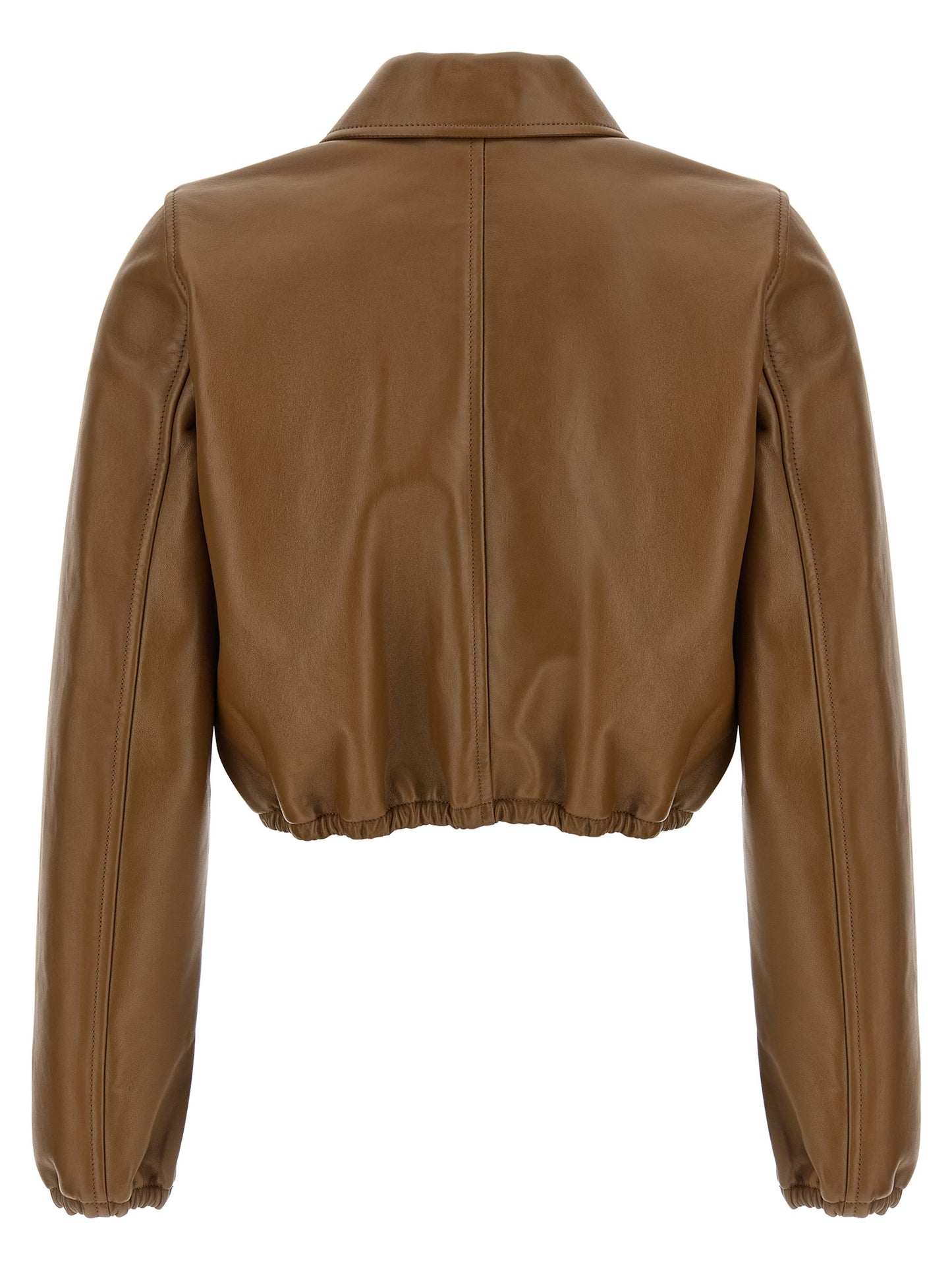 Beige Lamb Leather Leather Jacket
