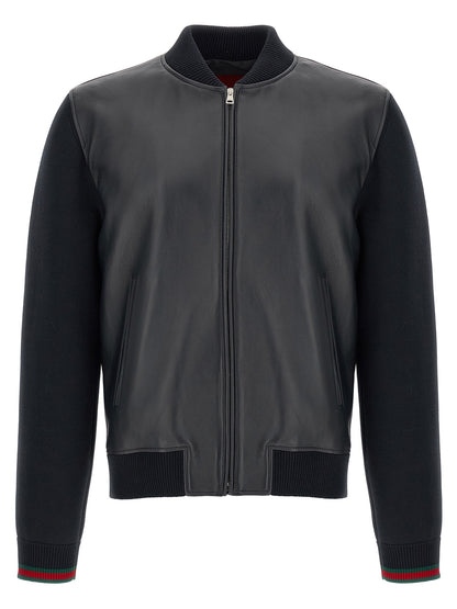 Blue Lamb Leather Leather Jacket