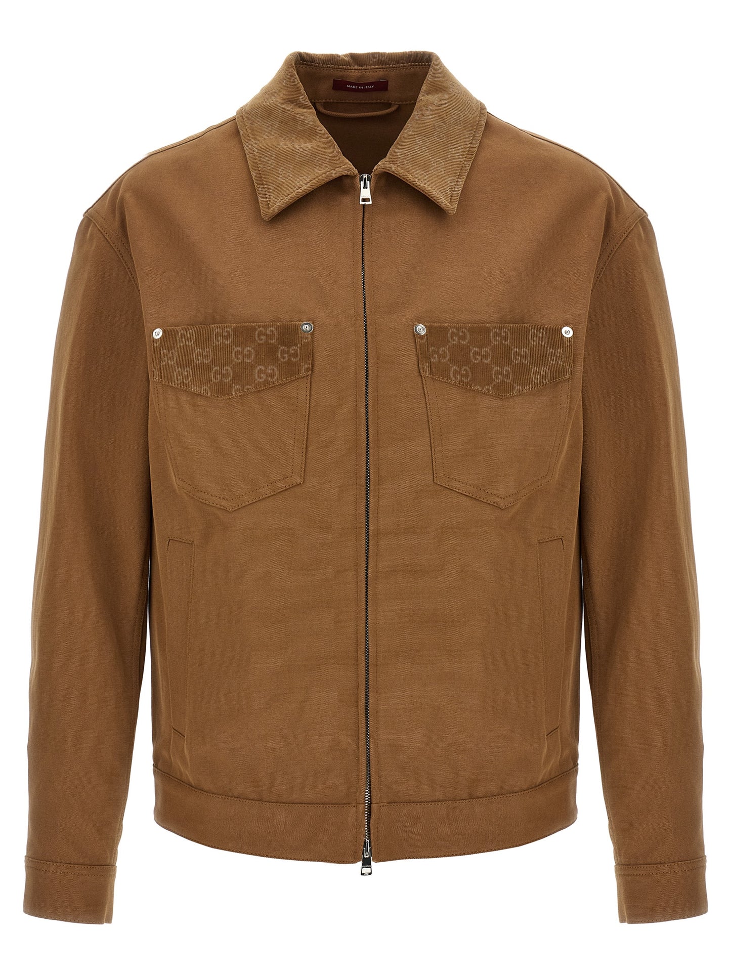 Brown Cotton Full-Length Jacket