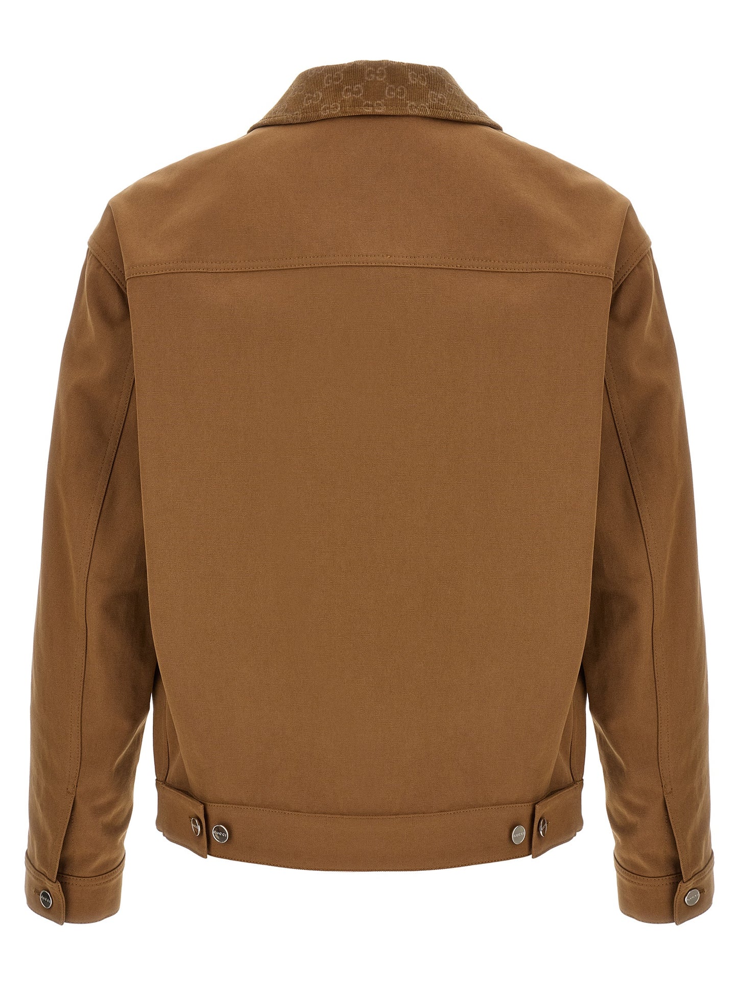 Brown Cotton Full-Length Jacket