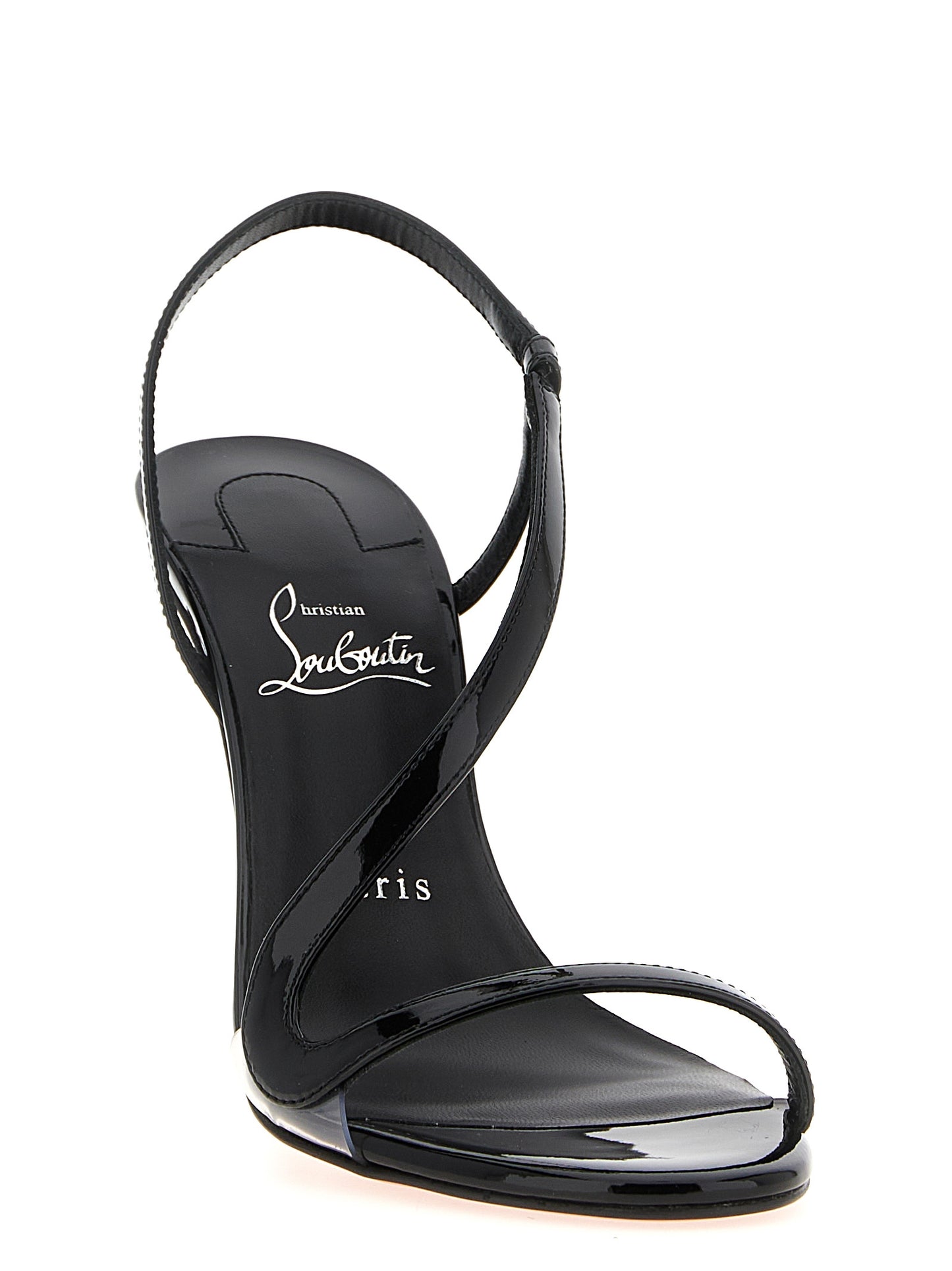 Black Calfskin Stiletto Heel Sandals