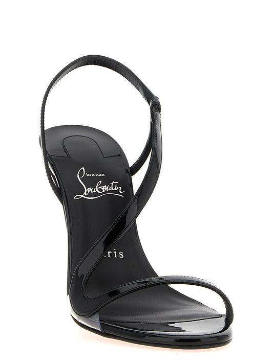 Black Calfskin Stiletto Heel Sandals