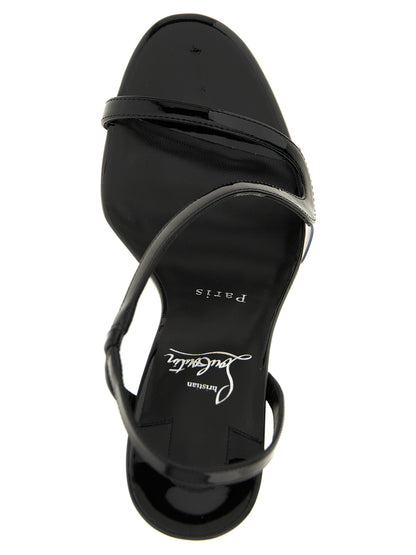 Black Calfskin Stiletto Heel Sandals