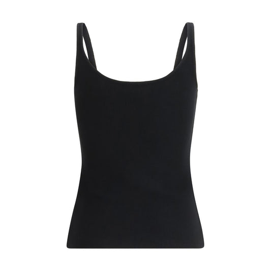 Black Cotton Sleeveles T-Shirt