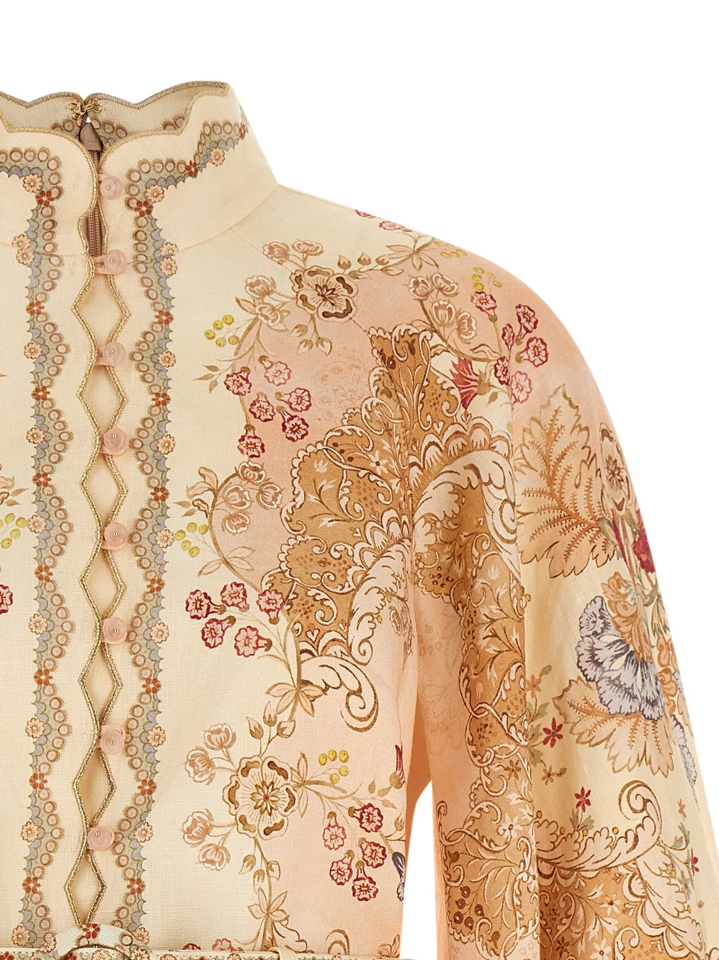 Multicolor Linen Short Dress