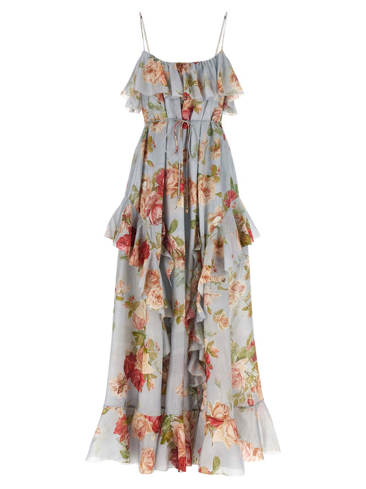 Multicolor Silk Long Dress