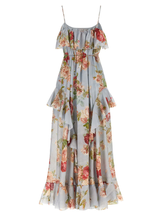 Multicolor Silk Long Dress