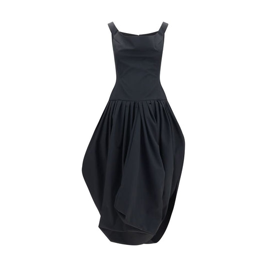 Black Casual  Midi Dress