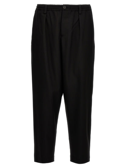 Black Virgin Wool Cropped Pants