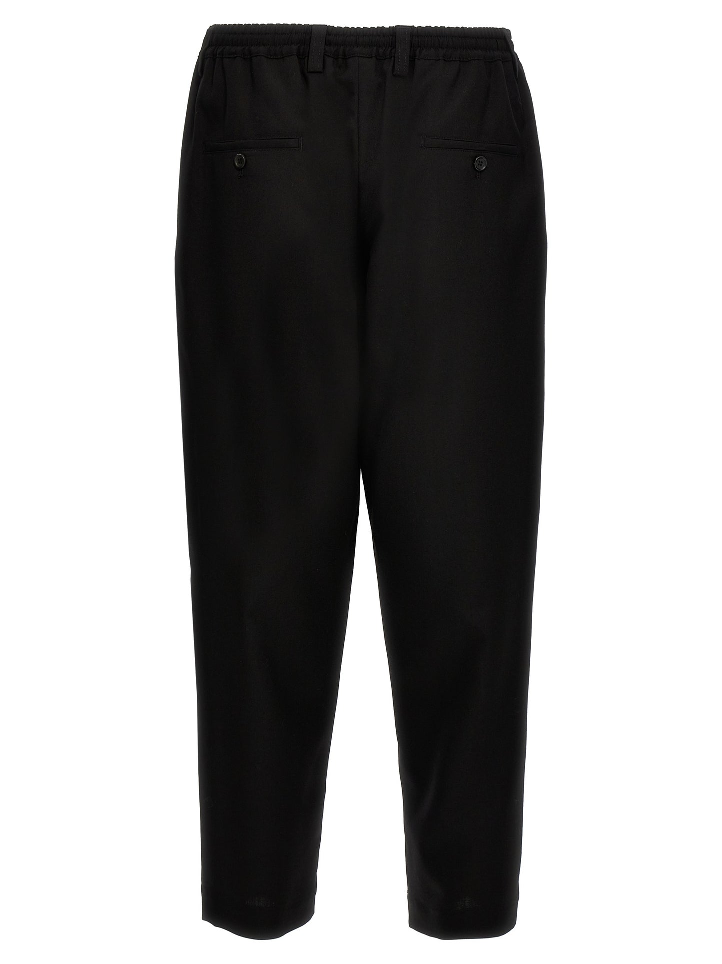 Black Virgin Wool Cropped Pants