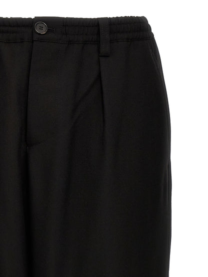 Black Virgin Wool Cropped Pants