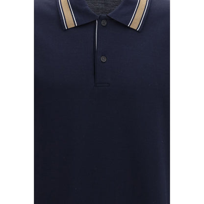 Blue Cotton Polo Shirt