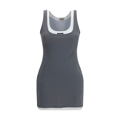 Gray Recycled Polyamide Casual Dress