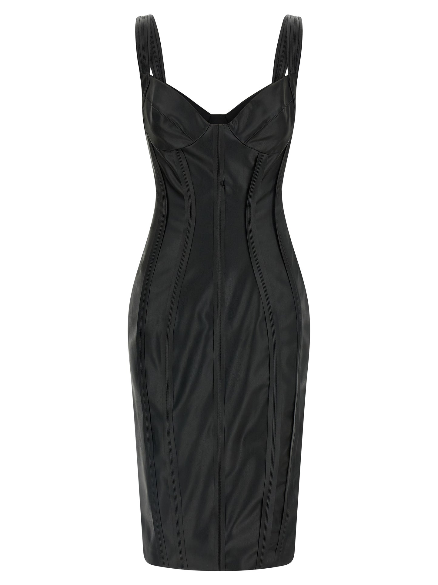 Black Viscose Midi Dress