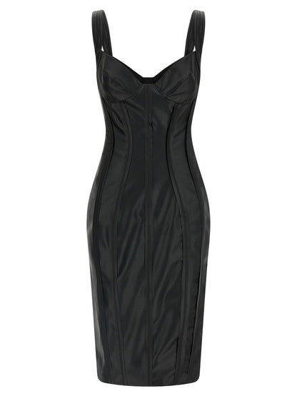 Black Viscose Midi Dress