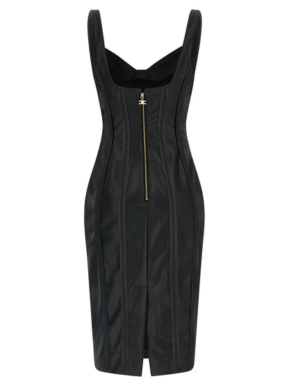 Black Viscose Midi Dress