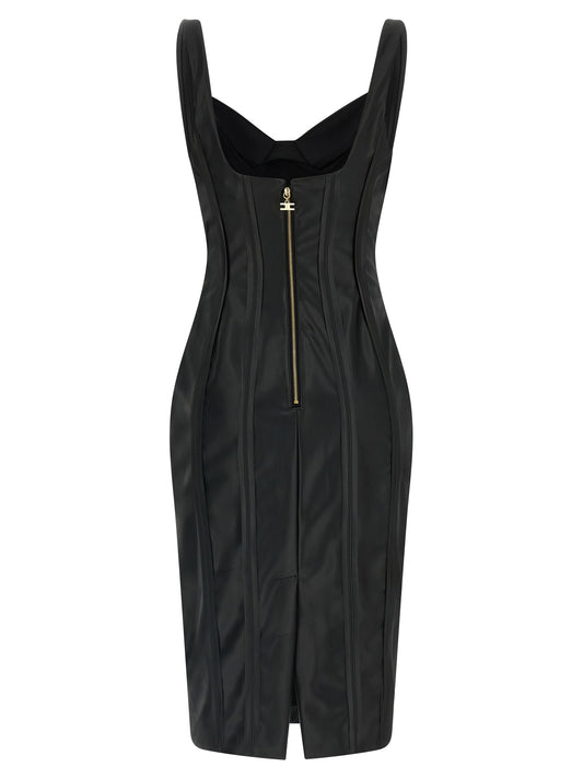 Black Viscose Midi Dress