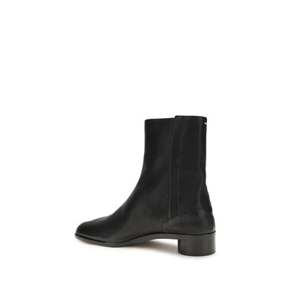Black Calf Leather Bos Taurus Ankle Boots