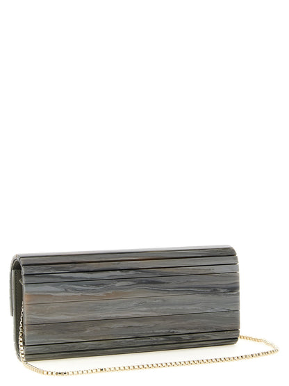 Gray Polyester Clutch Bag