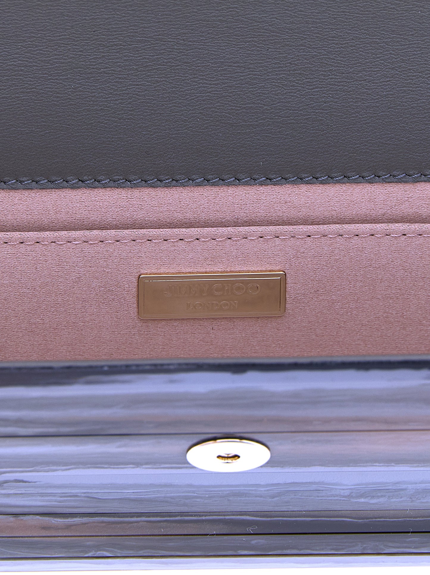 Gray Polyester Clutch Bag