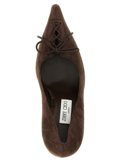 Brown Leather High Heel Pumps