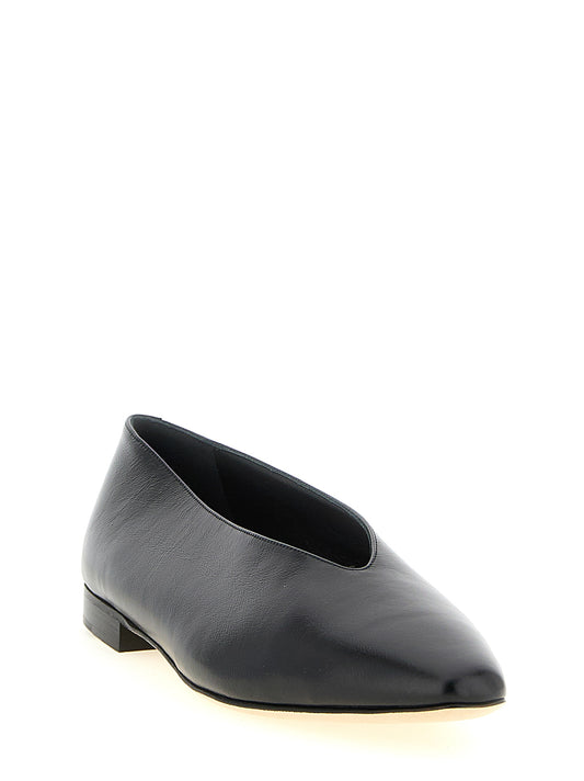 Black Leather Ballet Flats