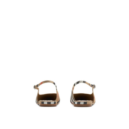 Brown Fabric Ballet Flats