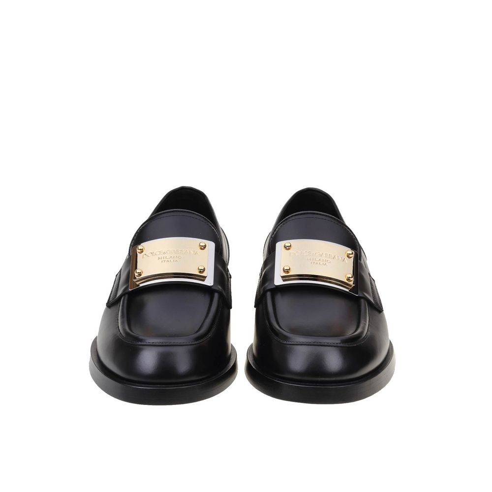 Black Calfskin Slip-On Loafers