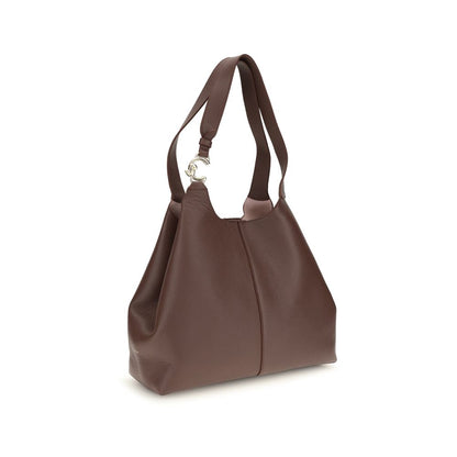 Beige Calf Leather Bos Taurus Shoulder Bag