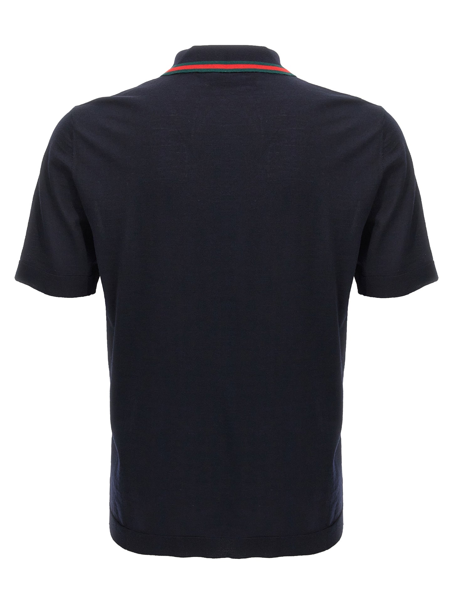Blue Wool Polo Shirt
