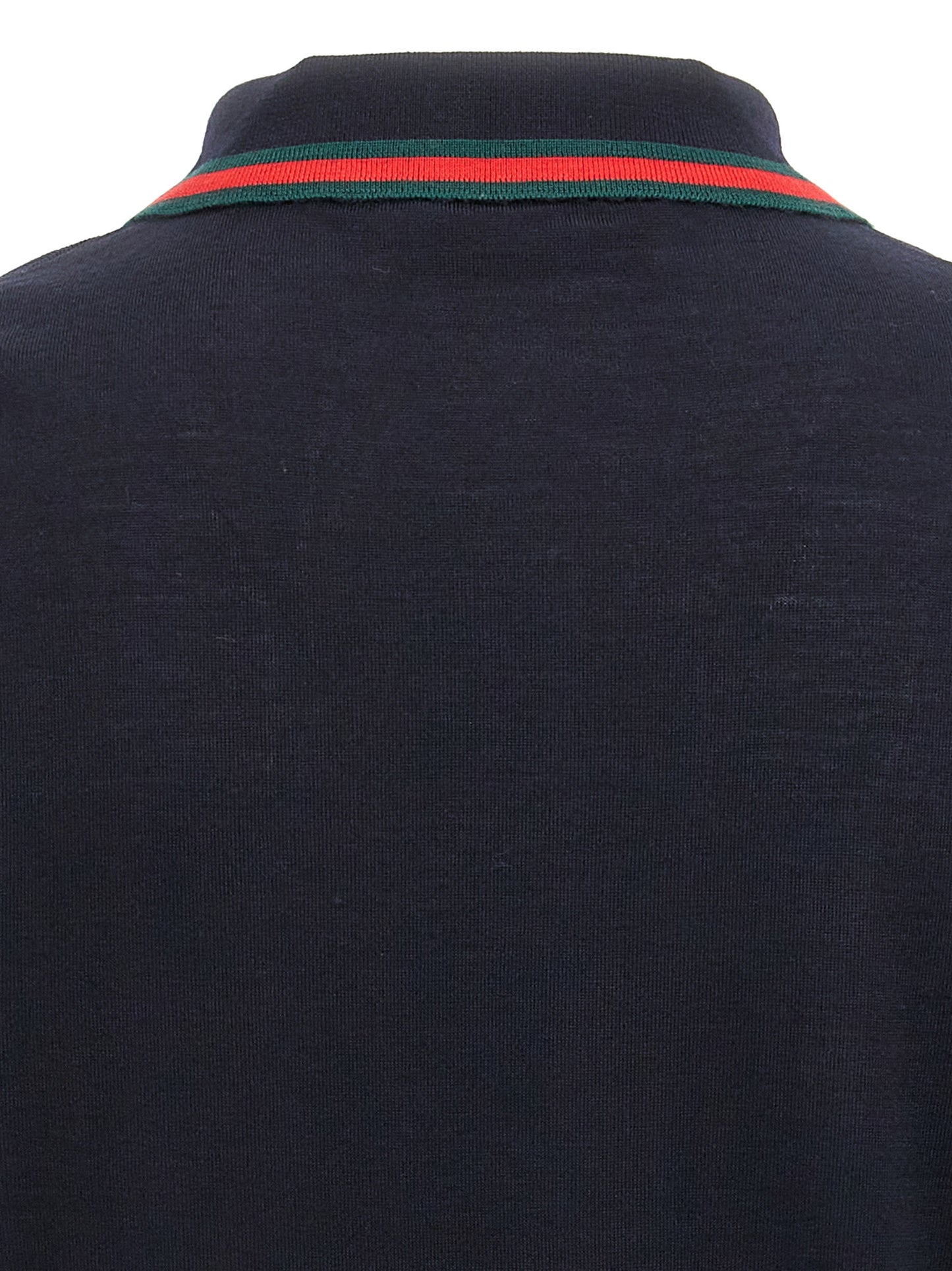 Blue Wool Polo Shirt