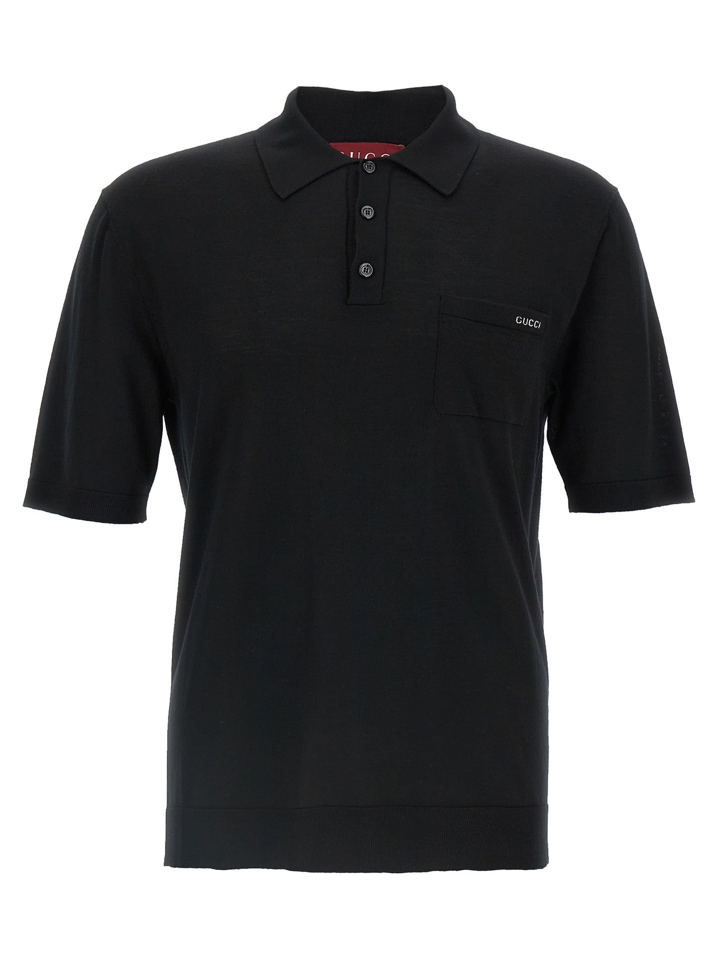 Black Wool Polo Shirt