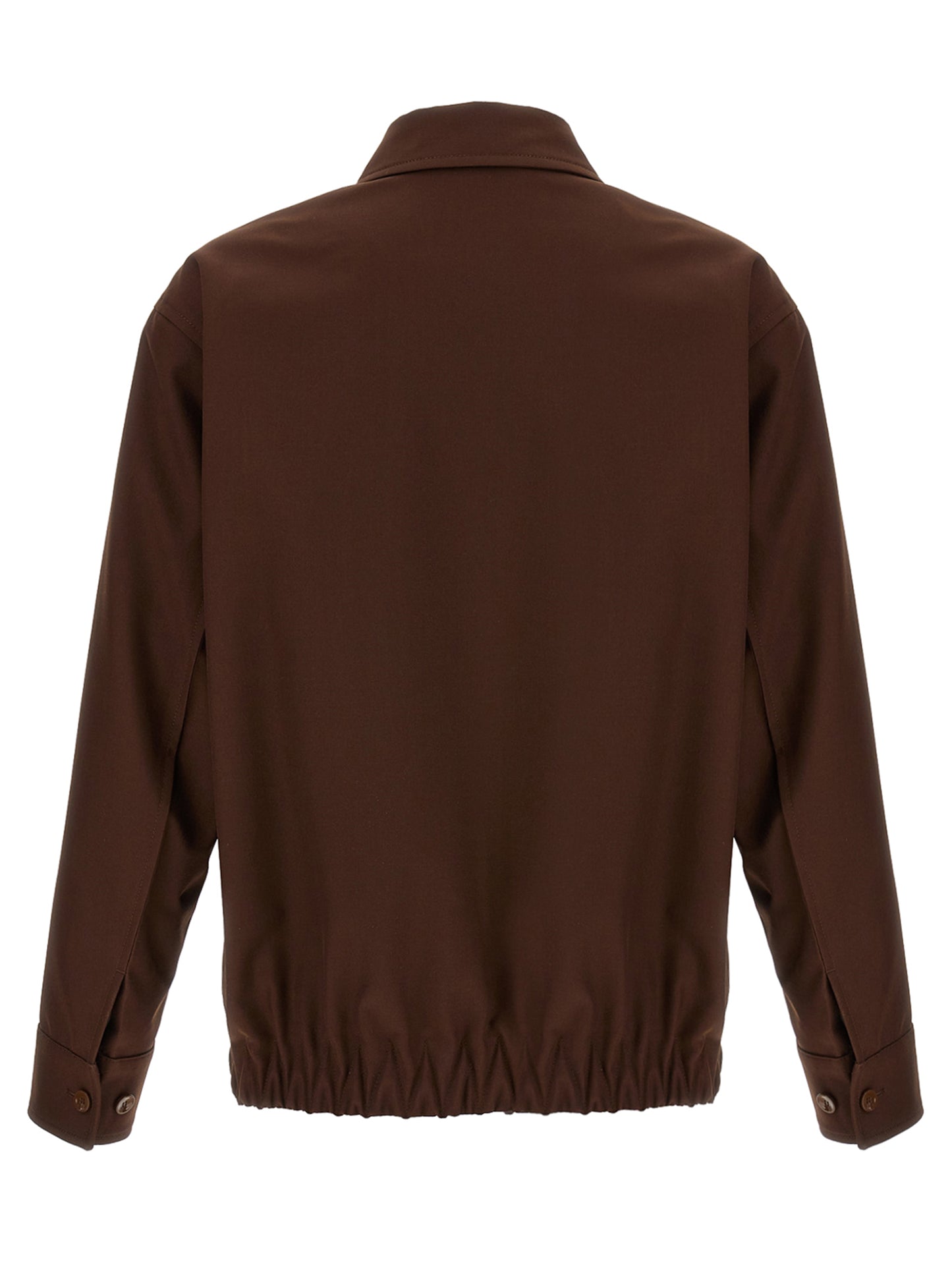 Brown Wool Full-Length Jacket