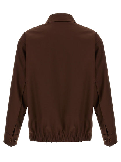 Brown Wool Full-Length Jacket