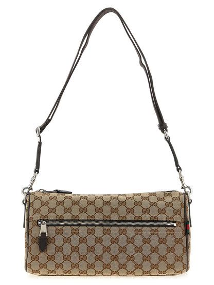 Beige Polyester Crossbody Bag
