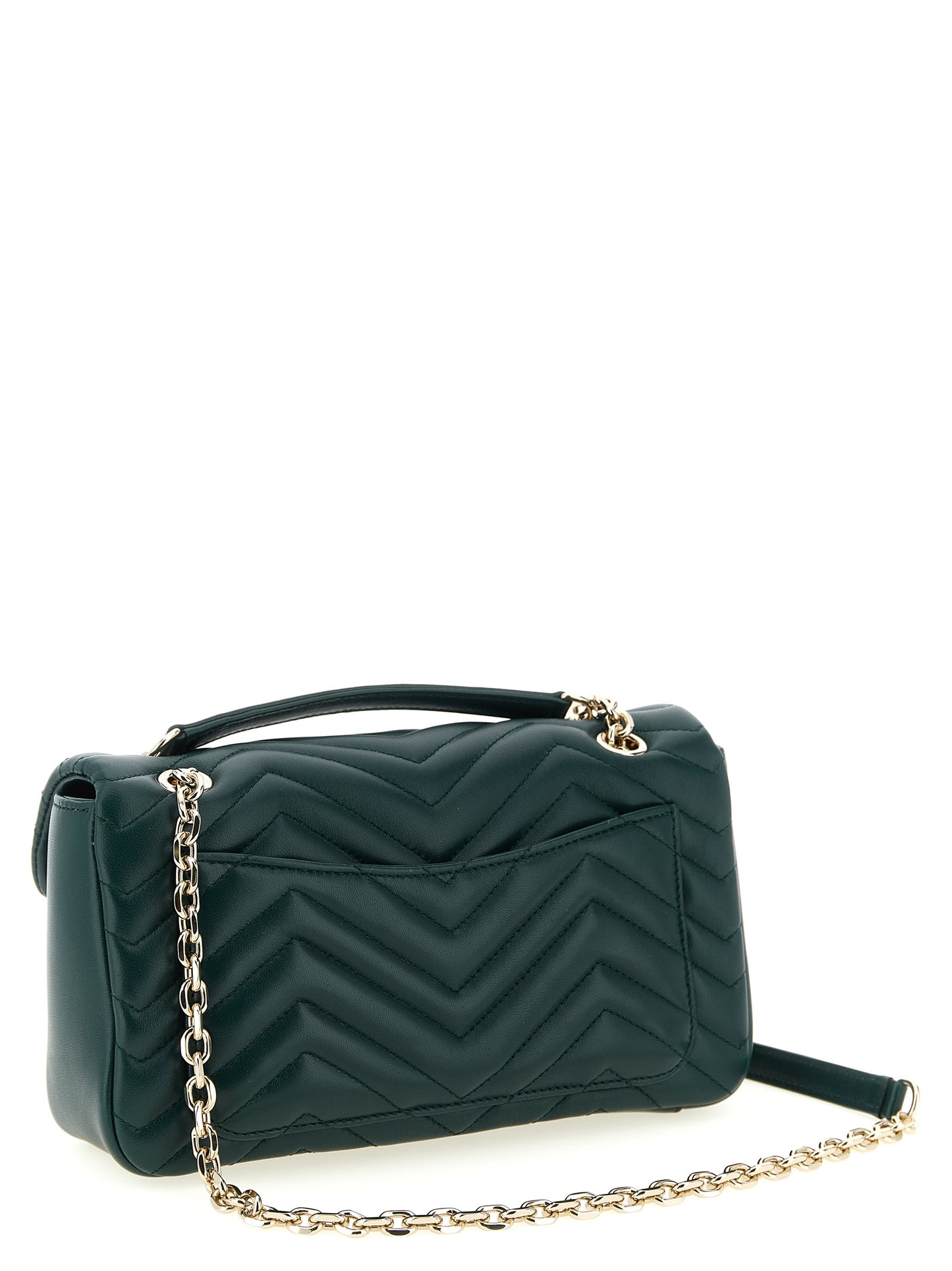 Bicolor Lamb Leather Shoulder Bag