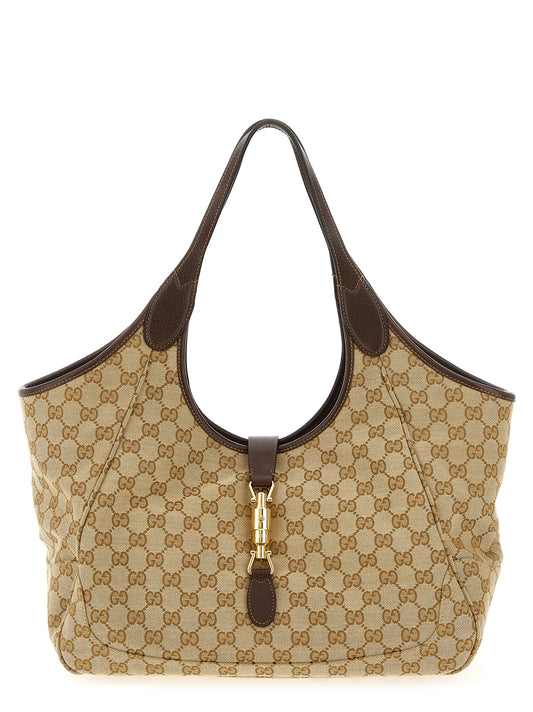Beige Polyester Tote Bag