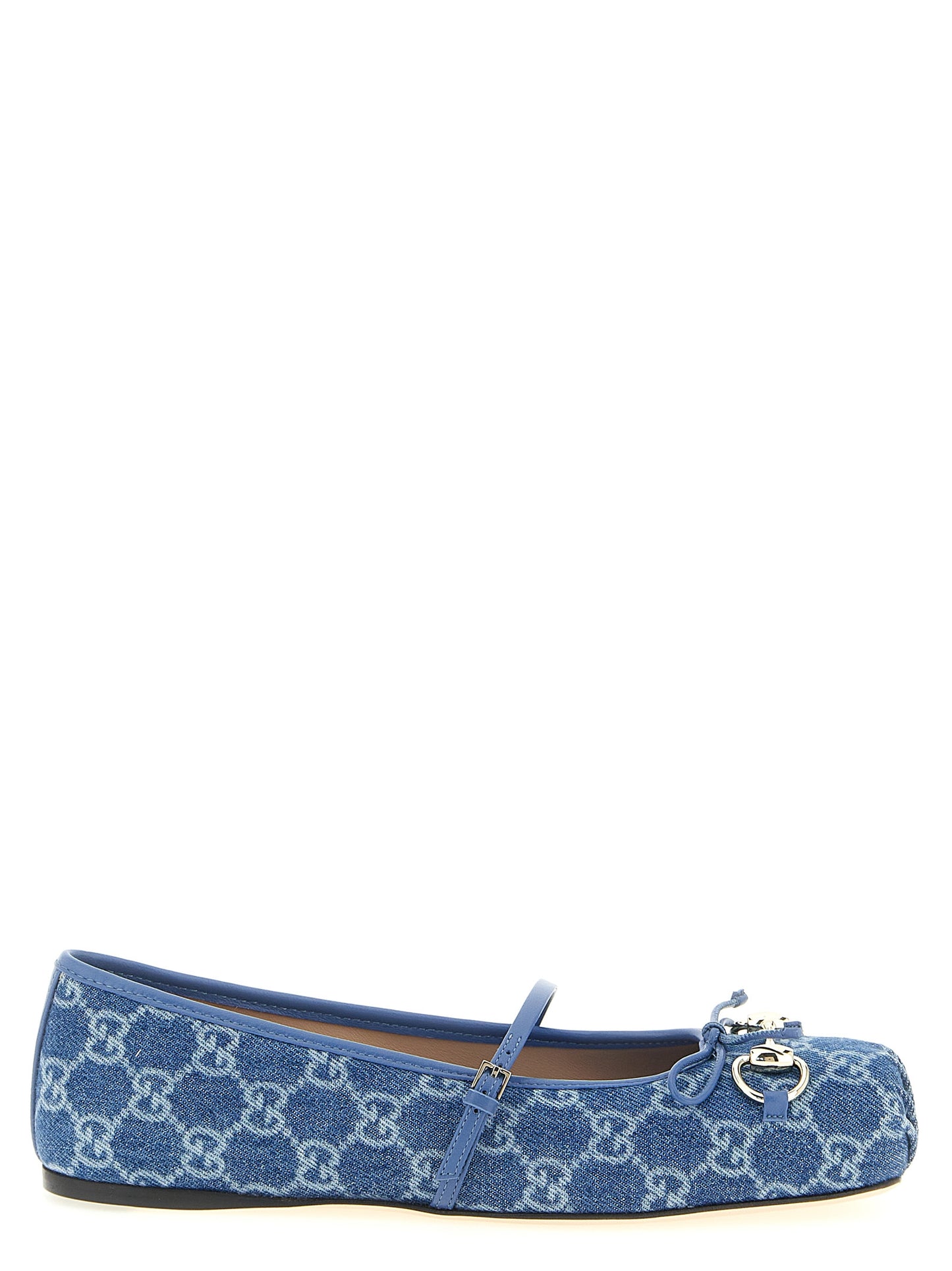 Blue Cotton Ballet Flats