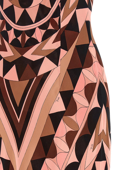 Multicolor Silk Long Dress