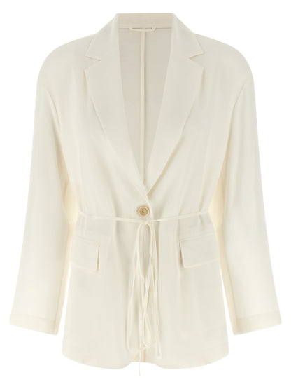 Beige Silk Blazer