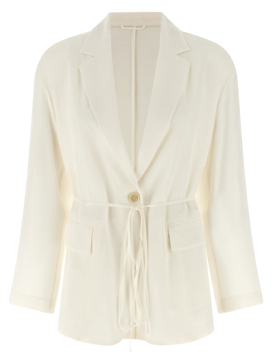 Beige Silk Blazer