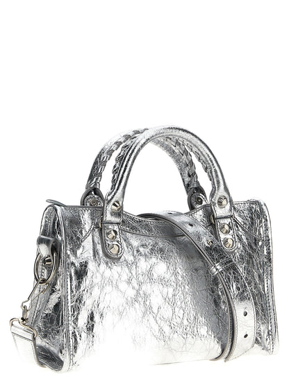 Silver Lamb Leather Handbag