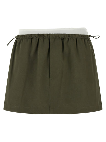 Bicolor Cotton Long Skirt