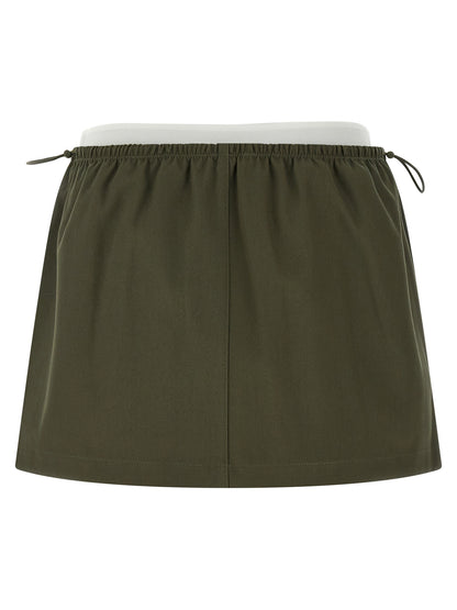 Bicolor Cotton Long Skirt