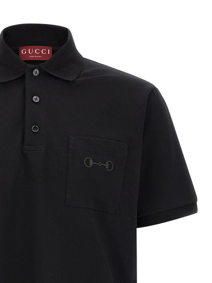 Black Cotton Polo Shirt