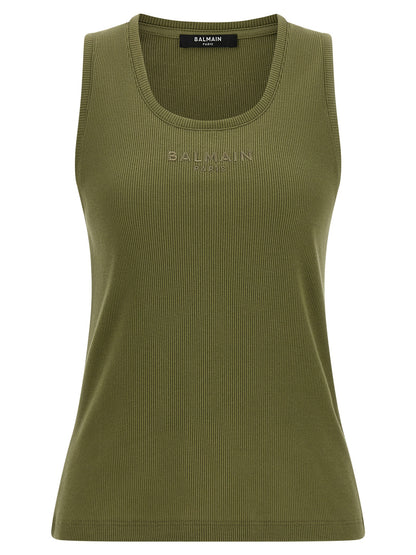 Bicolor Cotton Sleeveles T-Shirt