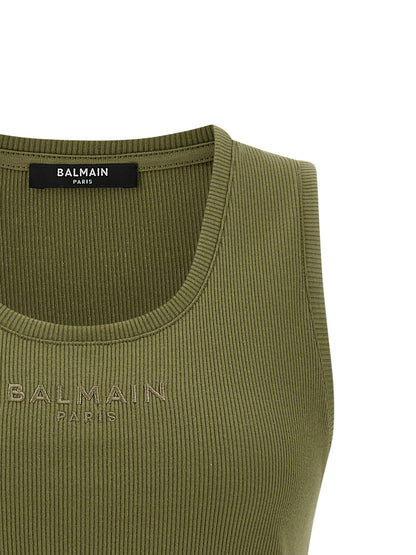 Bicolor Cotton Sleeveles T-Shirt