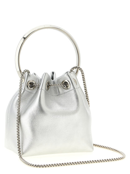 Silver Lamb Leather Handbag