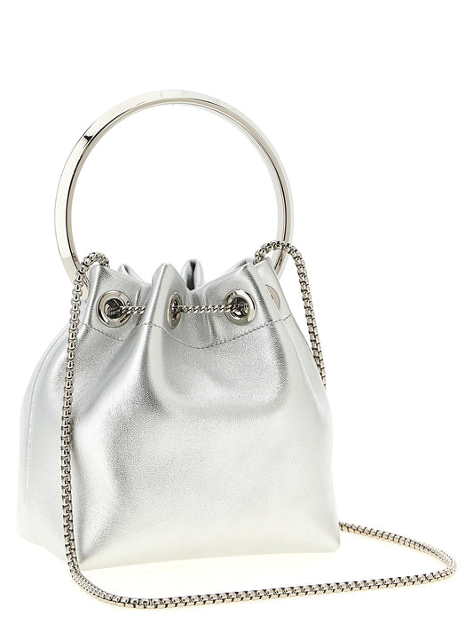 Silver Lamb Leather Handbag