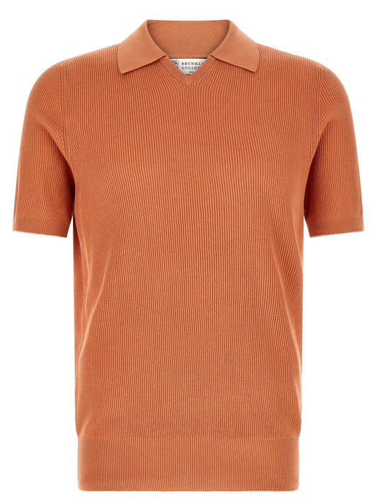 Orange Cotton Polo Shirt